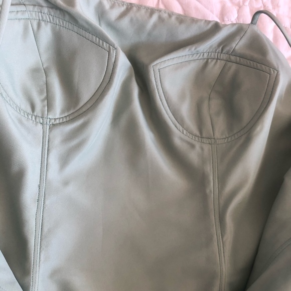 Retro 2000s Olive Green Midi Dress.Spaghetti Straps. Prom, wedding, garden party - Picture 8 of 12